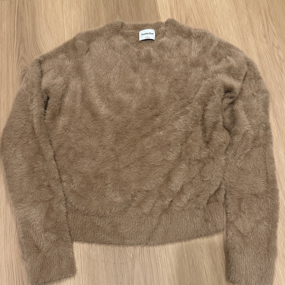 Sunday Best Cozy Tan Crew Neck Sweater
